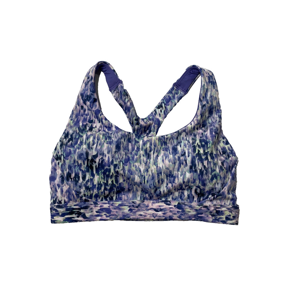 Athleta Sports Bra Women S Small Multi Ultimate Printed Cutout Racerback Running